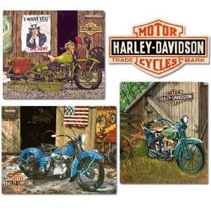 Harley® Freedom Four Piece Metal Sign Set: Home & Kitchen