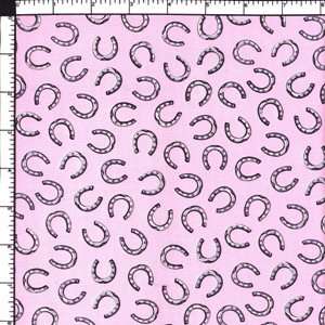Pink Horseshoes Allover! Cotton Fabric  44x 1yard CUTE  