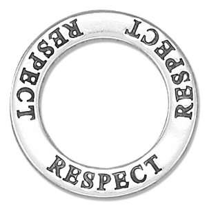  Sterling Silver Respect Affirmation Band Pendant 