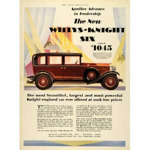  1929 Ad Willys Overland Knight Six Toledo Ohio Car Vehicle 