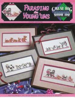 Parading Young uns cross stitch pattern new chart cows cats 