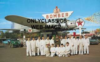 TEXACO WWII THE BOMBER AIRPLANE GAS STATION CREW POSTER  