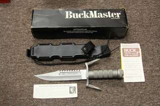 87 97 Buckmaster 184 w/Original Box+Papers+Sheathe Silver Survival 