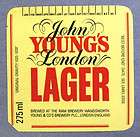 The Ram Brewery JOHN YOUNGS LONDON LAGER beer label ENGLAND 275ml