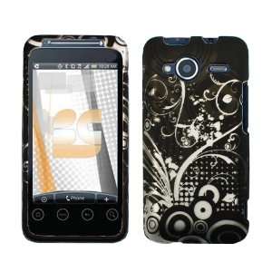 Black Silver Midnight Tree Print 2 Piece Rubber Feel Snap on Faceplate 