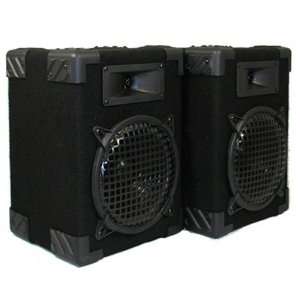   Home PA DJ Karaoke Bookshelf Black Pro Audio Two Way Speaker Pair 800C