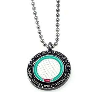   Colorful Golf Pendant Necklace I Can Do All Things Through Christ