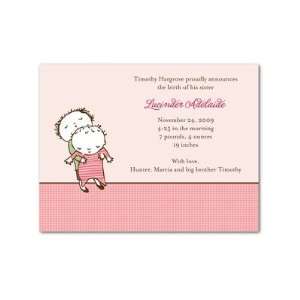 Girl Birth Announcements   Little Helper Big Brother: Chenille By 