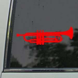  Trumpet Red Decal Truck Bumper Window Vinyl Red Sticker 