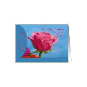  90th Birthday, Pink Rose Card Toys & Games