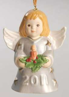 Goebel ANGEL BELL ORNAMENT 2011 Angel With Candle Silver 8865206 