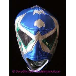   Libre Wrestling Halloween Mask Black Warrior blue 