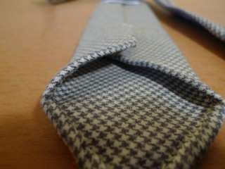 THOM BROWNE Tie Neck tie Wool Grey Houndstooth New Rare  