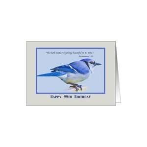  Birthday, 99th, Blue Jay Bird Card Toys & Games