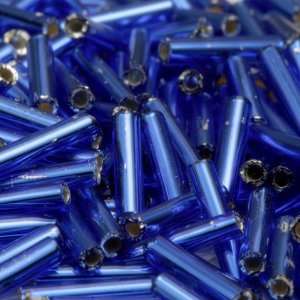    Toho 9mm Silver Lined Blue Bugle Glass Seed Beads: Home & Kitchen