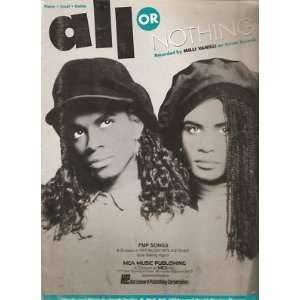  Sheet Music All Or Nothing Milli Vanilli 127 Everything 
