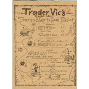   Trader Vics Kids Menu Honolulu Hawaii Treasure Map 