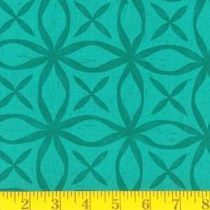  45 Wide Woodwinds Diamond Turquoise Fabric By The Yard 