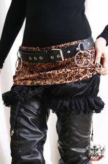 RTBU Punk Rocker emo LEOPARD Skirt+Garter Belt+Shorts S  