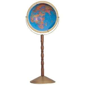   Lawson Blue Political Globe, Swing Meridian Wood Post