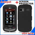 LG Xpression C395 AT&T Black Rubberized Hard Case Cover