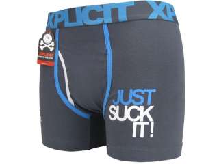 Mens Xplicit Boxer Shorts Boxers Funny Rude Just Suck It  