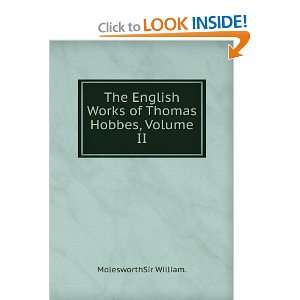 The English Works of Thomas Hobbes, Volume II 