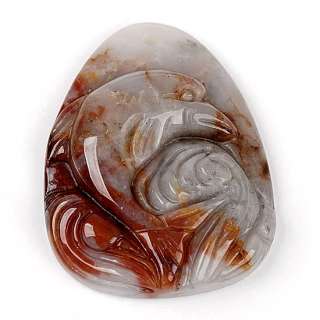 Brown Agate Bead Detail Carved Dolphine Pendant 2046  
