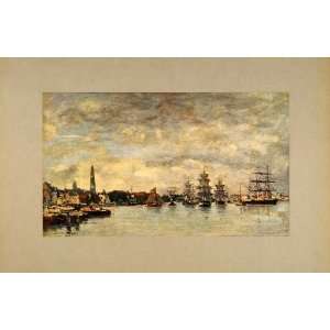 1905 Print Le Port DAnvers Boudin Antwerp Ships Sails 