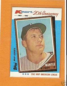 Mickey Mantle 1982 Kmart 20th Anniversity Card Nrmt  