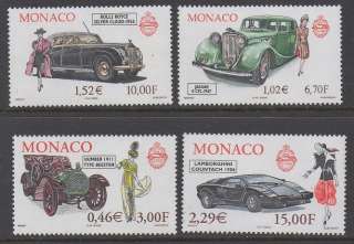 Monaco 2000 Cars of Prince Rainier VF MNH (2169 72)  