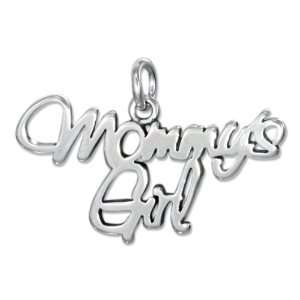  Sterling Silver Script Mommys Girl Charm.: Jewelry