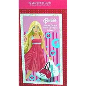  Barbie Sparkle Foil Valentines Day Cards: Toys & Games
