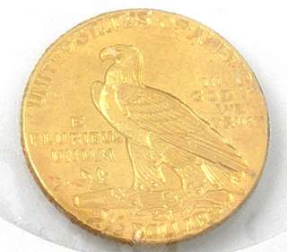 1909 $2.50 INDIAN HEAD QUARTER EAGLE 22K US GOLD COIN  