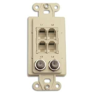   Multimedia TAP Wallplate (Coax & Phone), Almond (10 Pack): Electronics