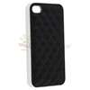 Black Deluxe Leather Chrome Case Cover for All Apple iPhone 4S and 