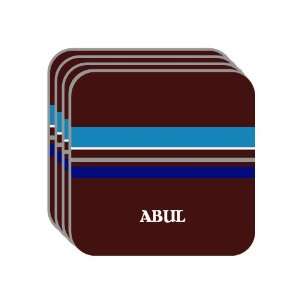 Personal Name Gift   ABUL Set of 4 Mini Mousepad Coasters (blue 