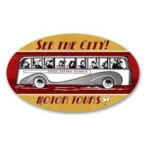  Motor Tours Bus Vintage Metal Sign