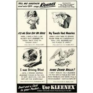 1941 Ad Measles Towel Dumb Belle Kleenex Tissues Colds   Original 
