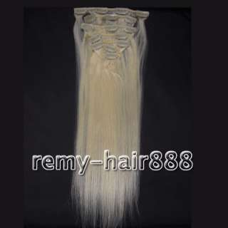 22Remy Clips in human hair extension 7pcs set #60  