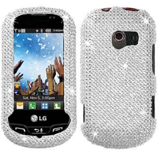   CRYSTAL FACEPLATE HARD SKIN CASE COVER LG EXTRAVERT 271 SILVER  