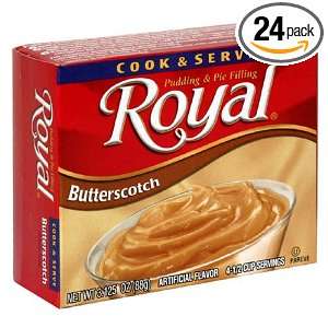 Royal Cook N Serve, Butterscotch, 3.125 Ounce Boxes (Pack of 24)