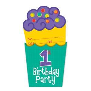   1st Birthday Party Invitations   First Cupcake: Health & Personal Care