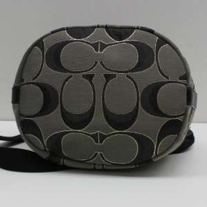 Coach Poppy Black & Gray Signature Canvas Handbag  