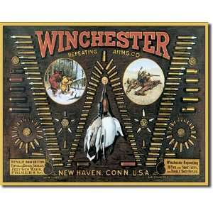   Winchester Arms Tin Metal Sign : Bullet Board: Home & Kitchen