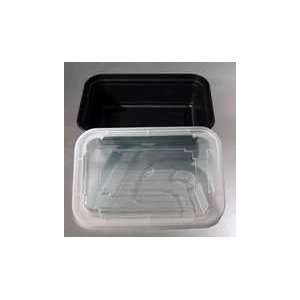   Black Rectangular Food Container with Lid   12oz: Home & Kitchen