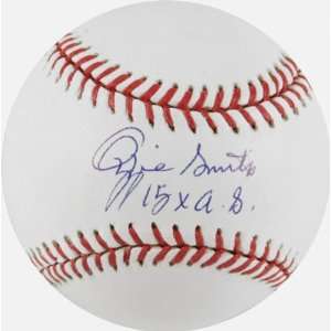  Ozzie Smith Autographed Baseball  Details: 15 X A.S 