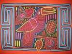 Kuna Tribe Toucan Parrot Mola Textile Cloth Panama   3.ib1275  