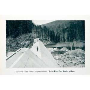 1915 Print Spillway Jordan River Dam Vancouver Island Power British 
