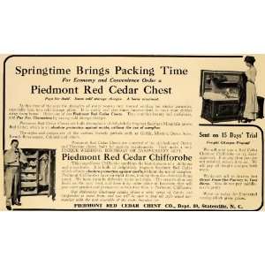  1911 Ad Piedmont Red Cedar Chest Co. Furniture Decor 